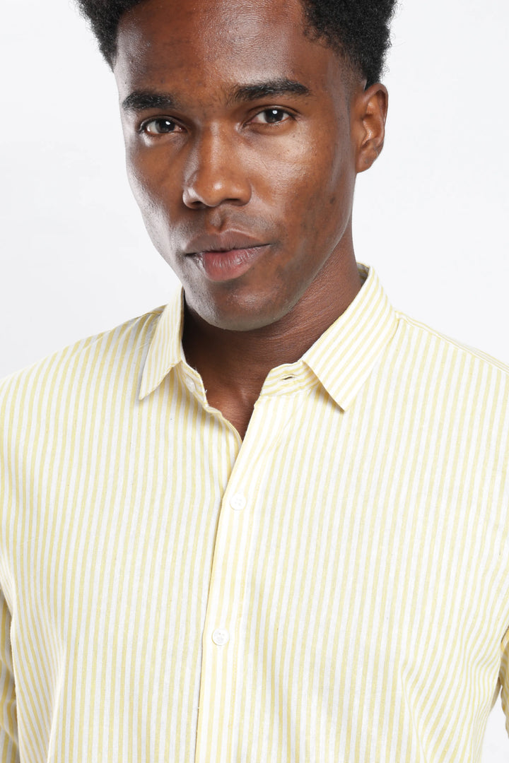 Lime stripe cotton shirt