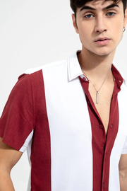 Merlot Red Big Stripe  Shirt
