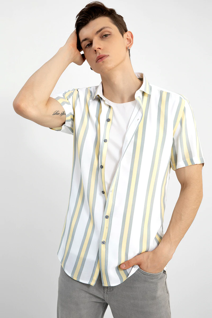 Lemon Chiffon Stripe  Shirt
