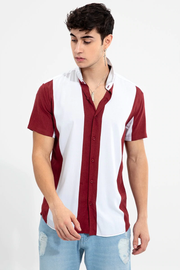 Merlot Red Big Stripe  Shirt
