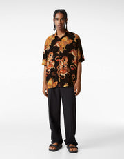 Dragon design black half sleeve shirt for men