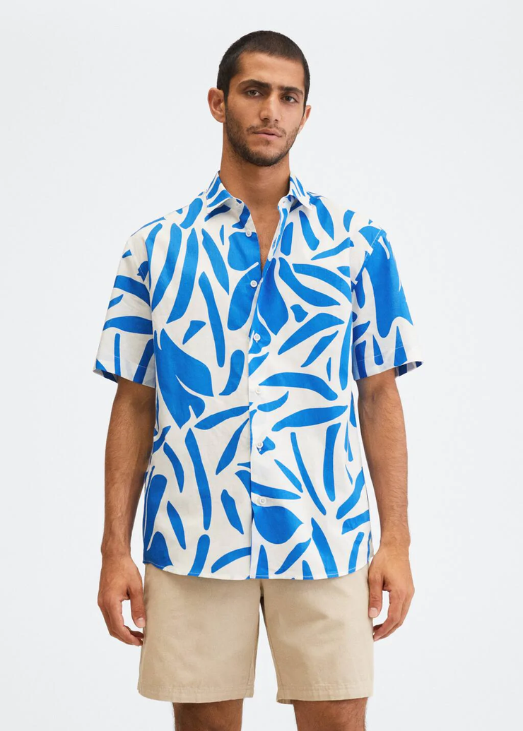 Blue Stripe Printed Shirt