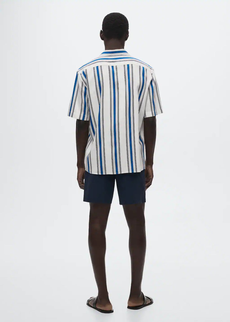 Blue Stripe Printed Shirt