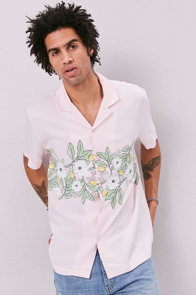 Lavender Flower Printed Shirt