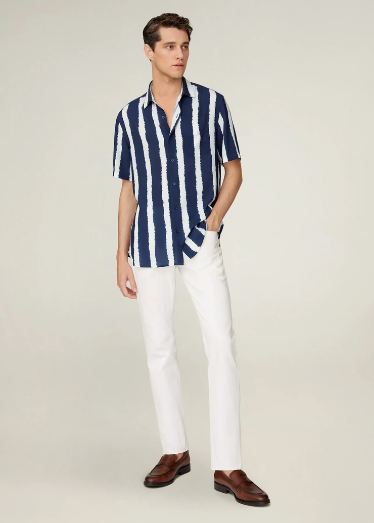 Blue Stripe Printed Shirt