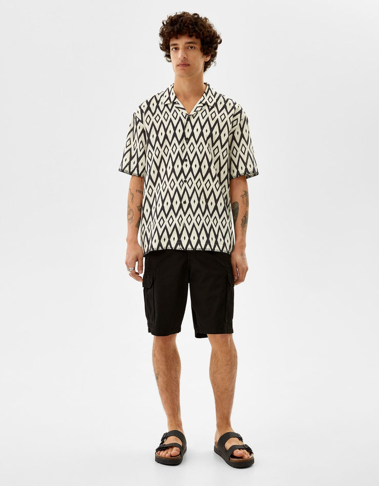 Brown Rustic Printed Shirt
