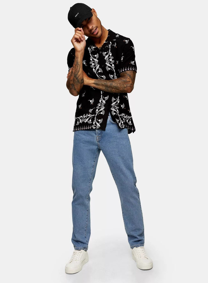 Black Crocodile Printed Shirt