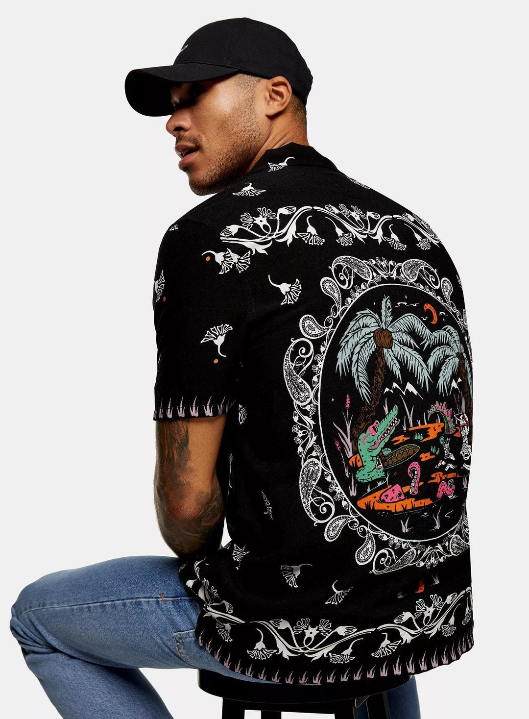BLACK PRINTED SHIRT