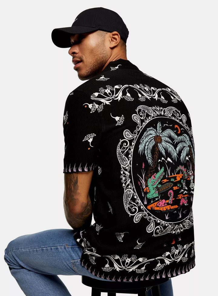 BLACK PRINTED SHIRT