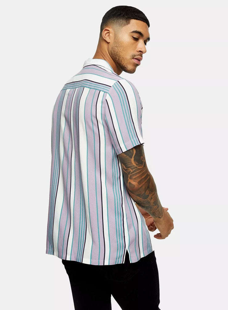 Lavender Stripe Printed Shirt