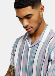Lavender Stripe Printed Shirt