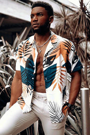 White Tropical Floral Printed Shirt